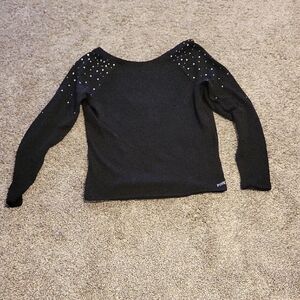 Victoria's Secret PINK Black sweater with Rhinestones. Size Medium